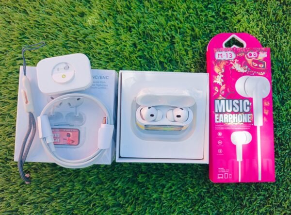 ANC/ENC Smart LED Display Earbuds + free Headphone - Image 8